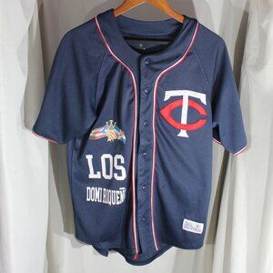 MLB #19 J. Lopez Minnesota Twins "Los Domi Riquenos" Button Down Jersey - Size M